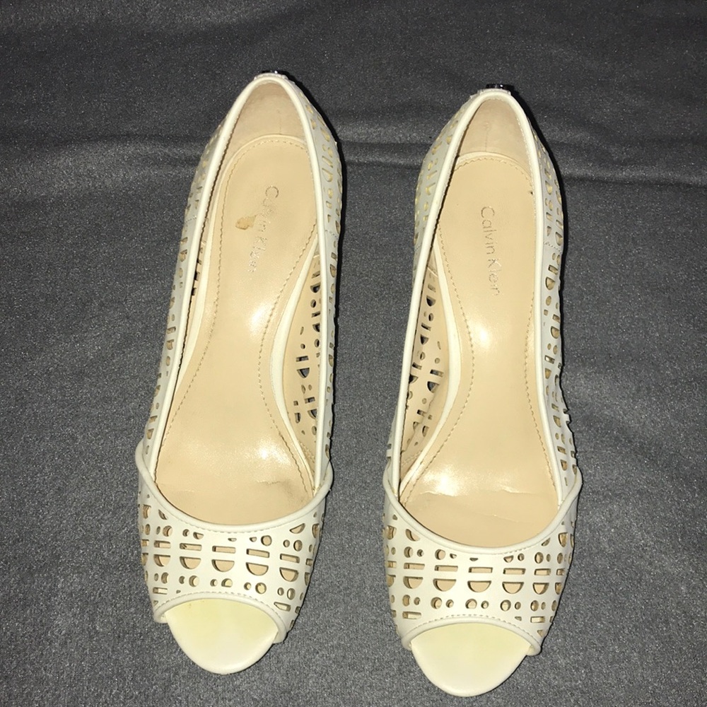 Calvin Klein heels peep toe